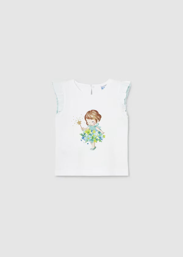 Mayoral Baby Girl Short Sleeve Tee  1005-39  Bco-anis