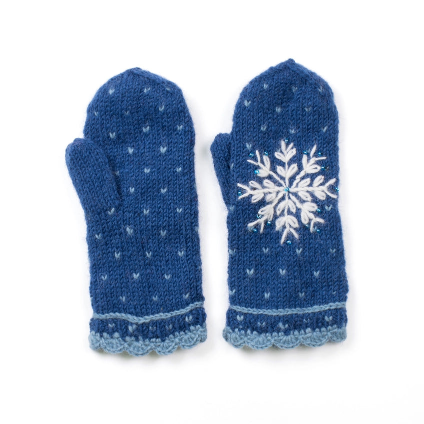 Lost Horizons Anoushka Snowflake Mittens  -  Lapis