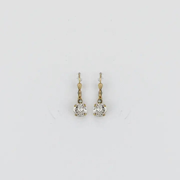 La Vie Parisienne Square Crystal Earrings 6550G*