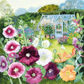 Card - Greenhouse and Hollyhocks*