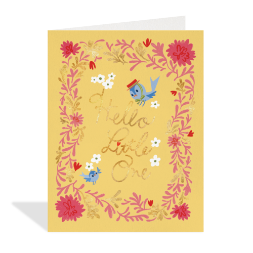 Halfpenny Baby Card HP26119KW  Hello Birdie