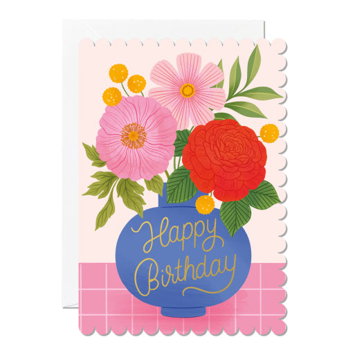 Ricicle Birthday Card  C295  Happy Birthday Vase