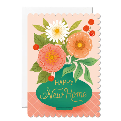 Ricicle Birthday Card  C297 Happy New Home Vase