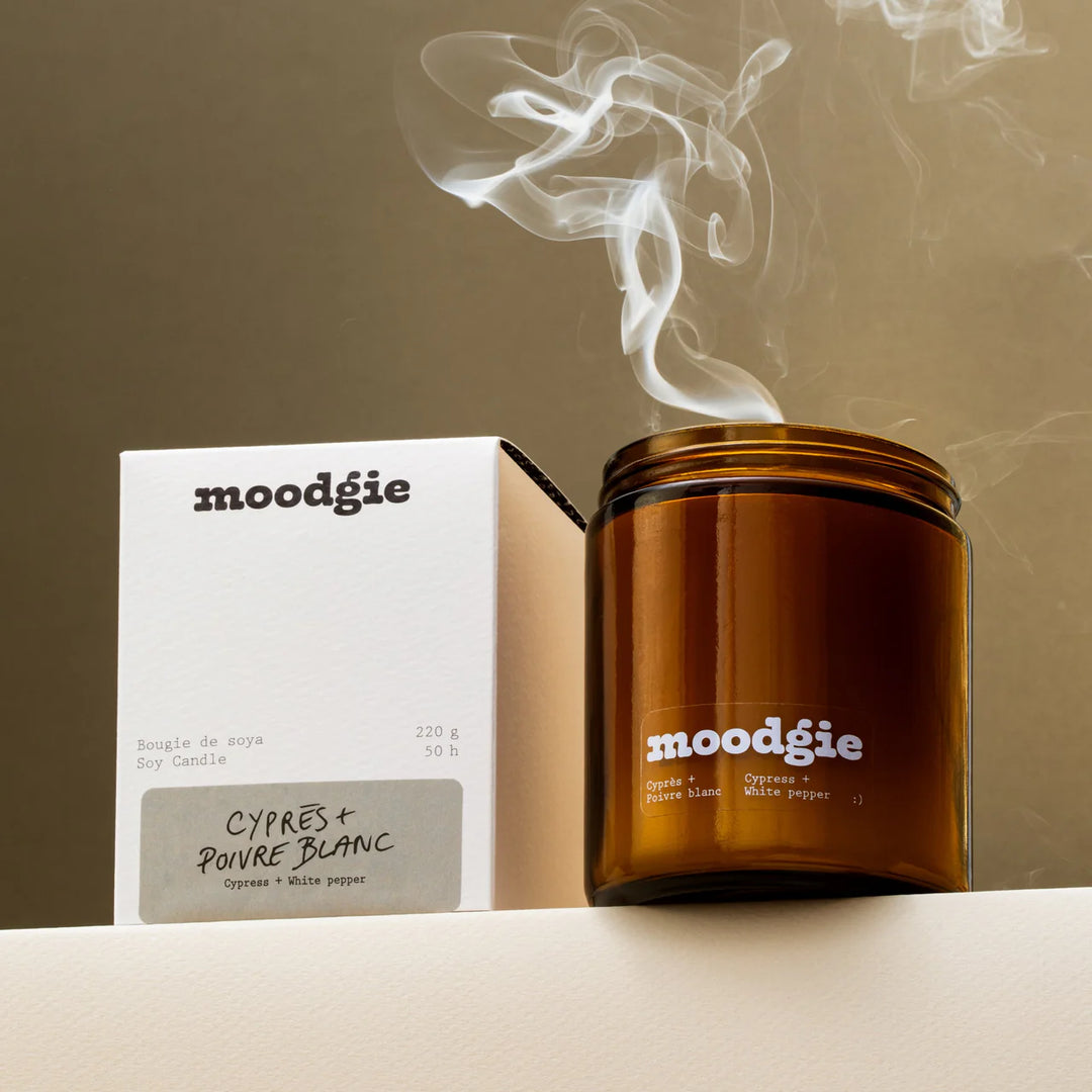 Moodgie Cypres + Poivre Blanc Candle  (Cypress  + White Pepper)