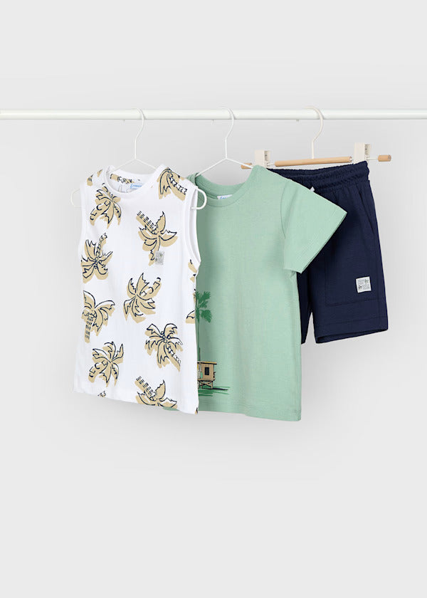 Mayoral Boys 3 Piece Short Set   3606-92   Laurel