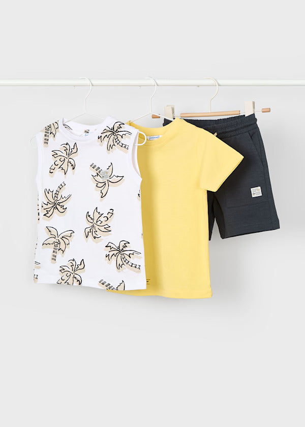 Mayoral Boys 3 Piece Short Set  3606-91   Amarillo