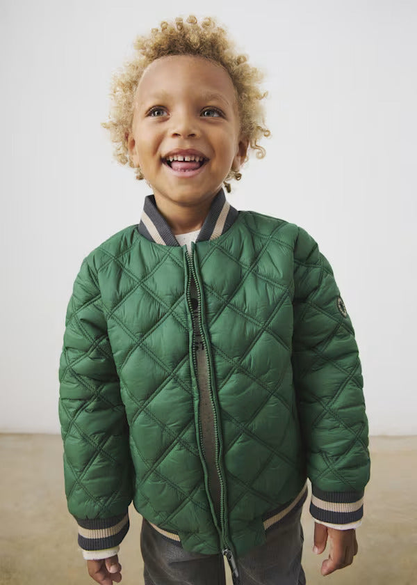 Mayoral Boys Quilted Bomber Jacket   4468-88   Dark Acaci