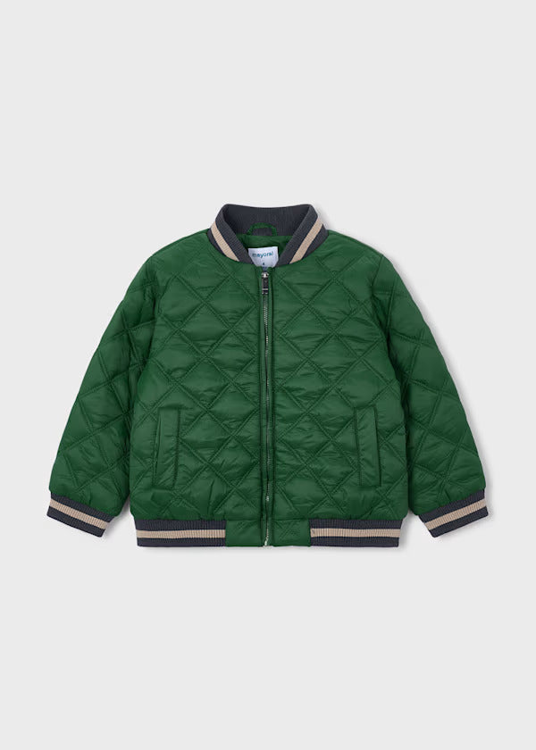 Mayoral Boys Quilted Bomber Jacket   4468-88   Dark Acaci