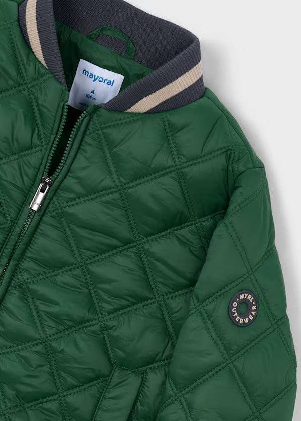 Mayoral Boys Quilted Bomber Jacket   4468-88   Dark Acaci