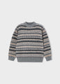 Mayoral Boys Jaquard Crew Neck Sweater   4381-15   Grafito Vi
