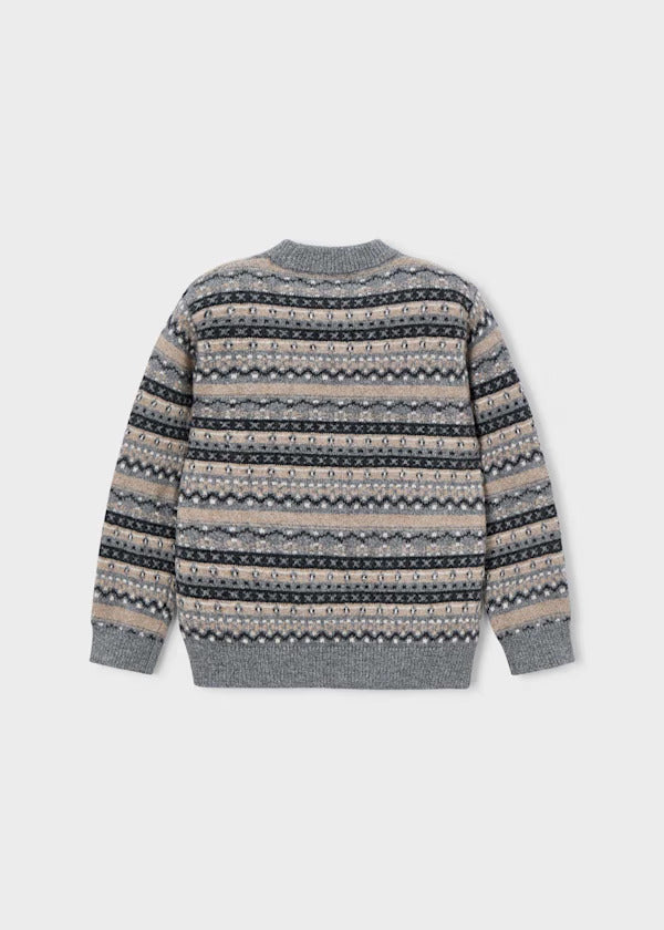 Mayoral Boys Jaquard Crew Neck Sweater   4381-15   Grafito Vi **