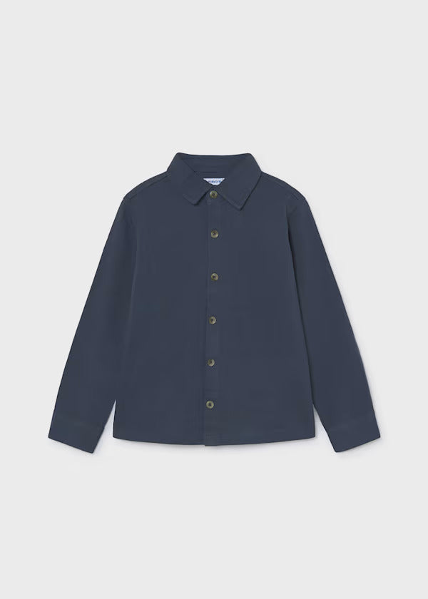 Mayoral Boys Long Sleeve Pique Knit Shirt    4145-92   Sombra