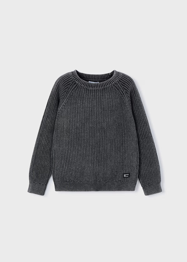 Mayoral Boys Knit Crewneck Sweater   4373-83   Black