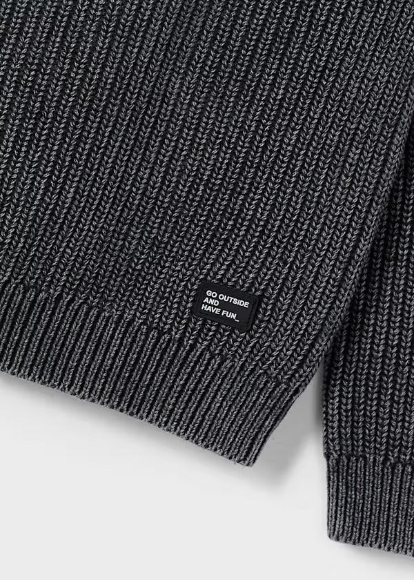 Mayoral Boys Knit Crewneck Sweater   4373-83   Black