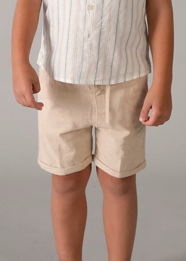 Mayoral Boys Linen Short Set   3217-16   Mocca