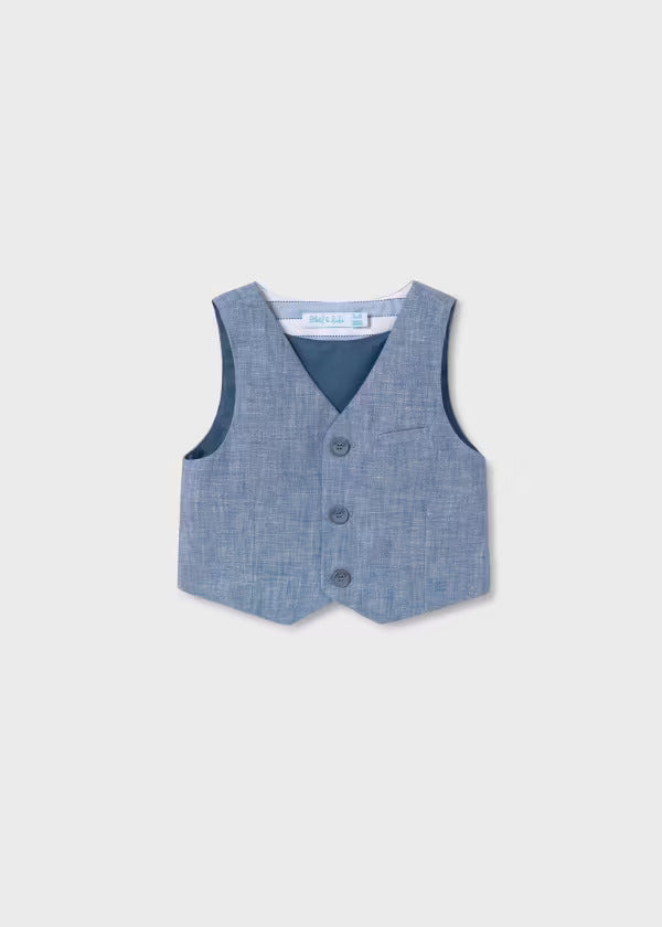 Abel & Lula Boys Linen Vest   15362-50  Opalo