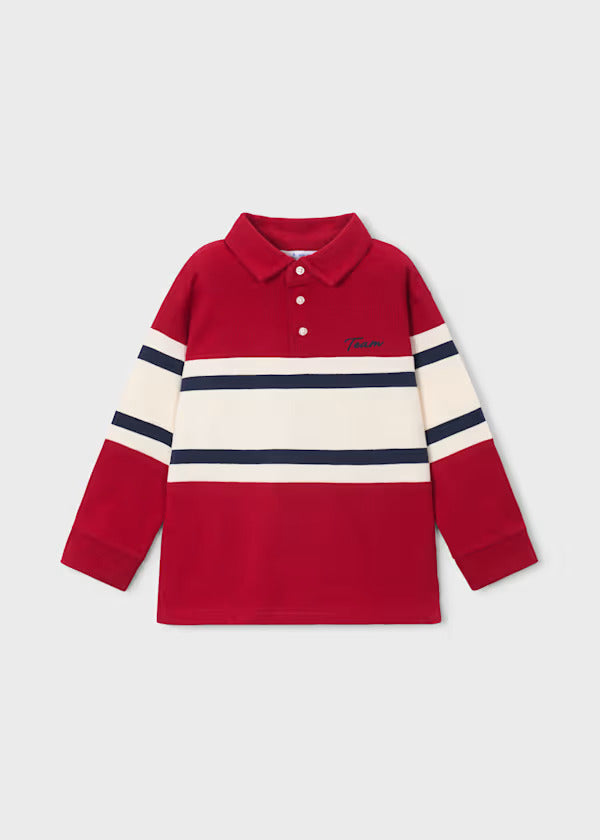 Mayoral Boys Long Sleeve Polo   4140-81   Rojo