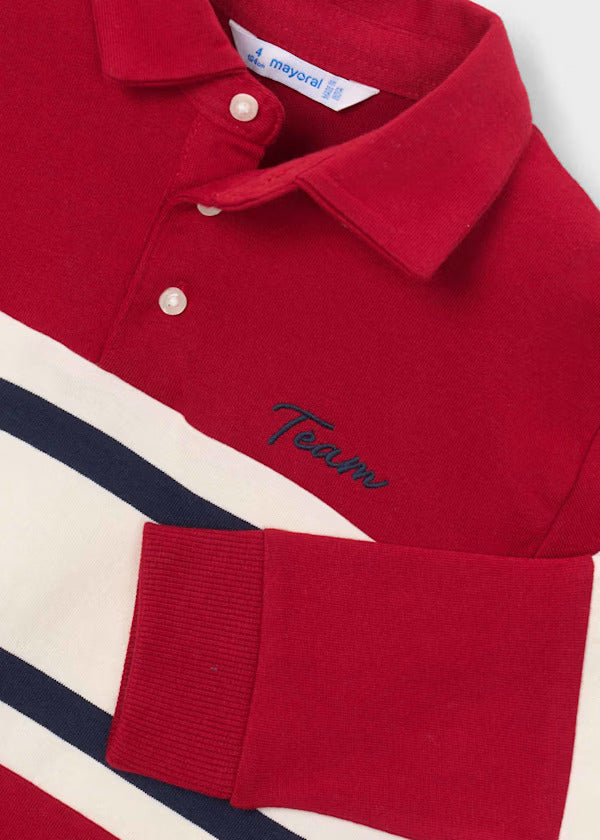 Mayoral Boys Long Sleeve Polo   4140-81   Rojo