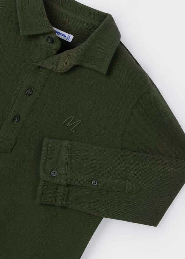 Mayoral Boys Long Sleeve Polo  4101-36   Musgo **