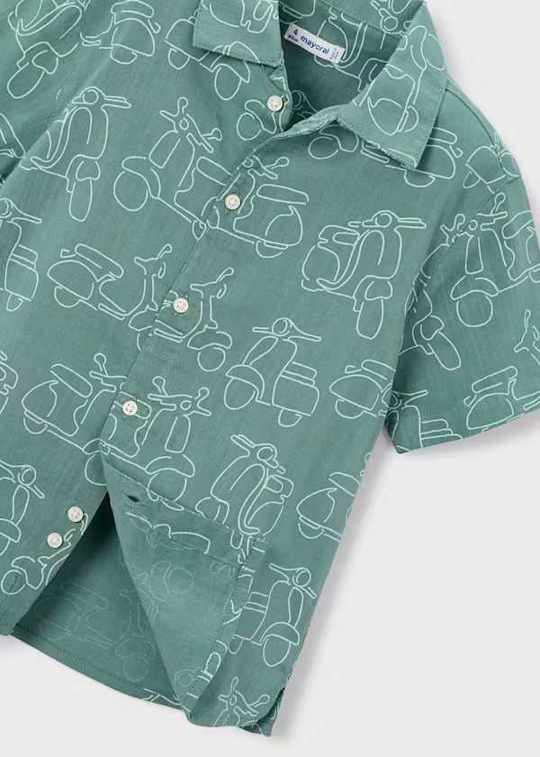 Mayoral Boys Short Sleeve Collared Shirt   3115-26   Alga
