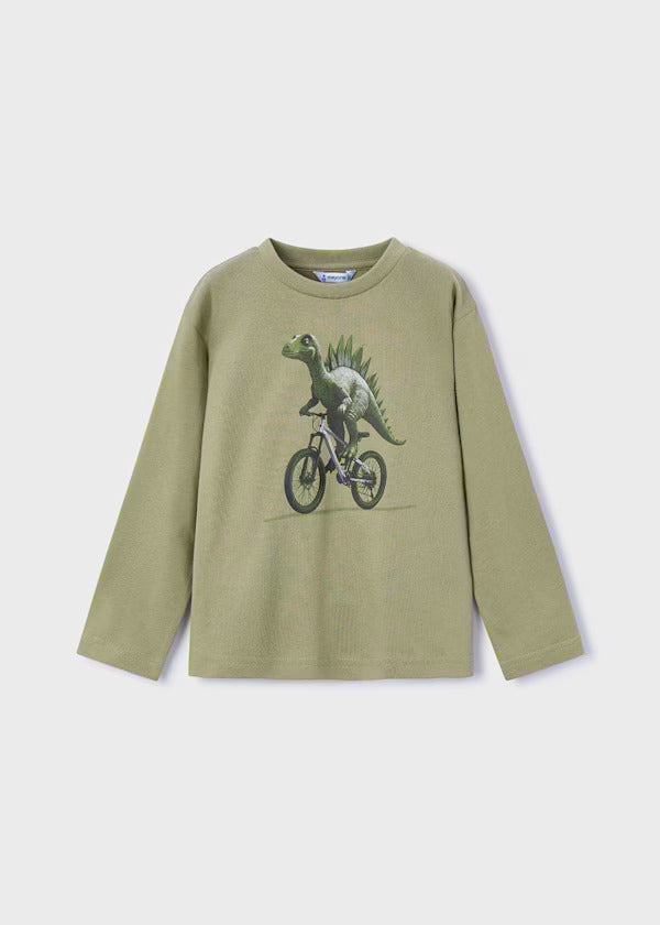 Mayoral Boys Long Sleeve Tee   4087-32   Pistacho