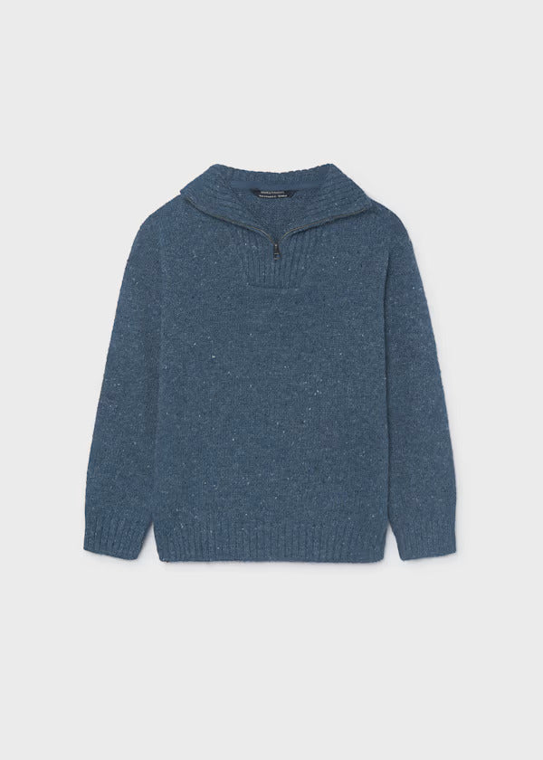 Mayoral Boys Quarter Zip Sweater   7331-20   Indigo Vig