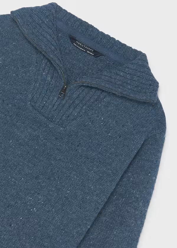 Mayoral Boys Quarter Zip Sweater   7331-20   Indigo Vig