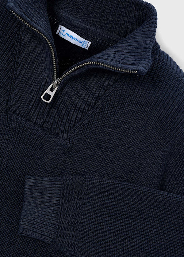 Mayoral Boys Quarterzip Sweater   4375-87   Marino
