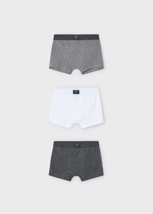 Mayoral Boys Boxers   Set of 3  10788-48  Bco-Grises