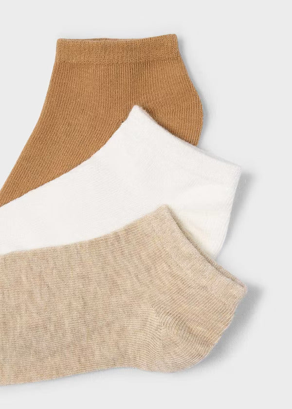 Mayoral Boys Set of Ankle Socks    10909-61   Camel