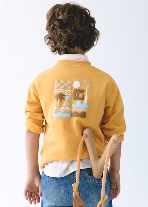 Mayoral Boys Fleece Sweatshirt   3434-31   Peach