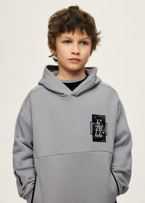 Mayoral Boys Pullover With Zipper Details   7408-30   Gris