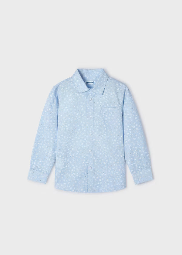 Mayoral Boys Long Sleeve Shirt  3124-40  Celeste