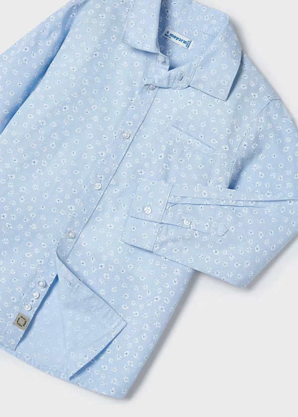 Mayoral Boys Long Sleeve Shirt  3124-40  Celeste