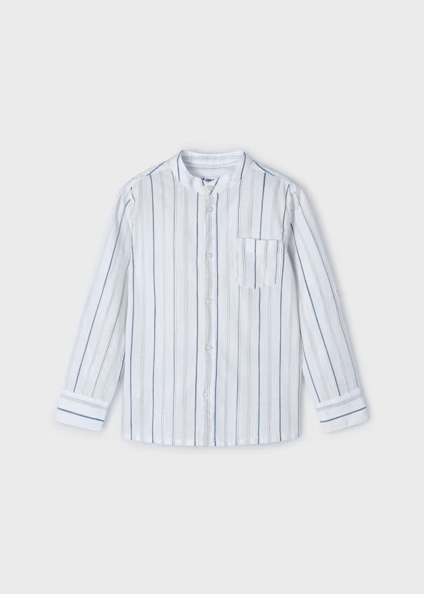 Mayoral Boys Long Sleeve Striped Shirt  3121-32  Blanco