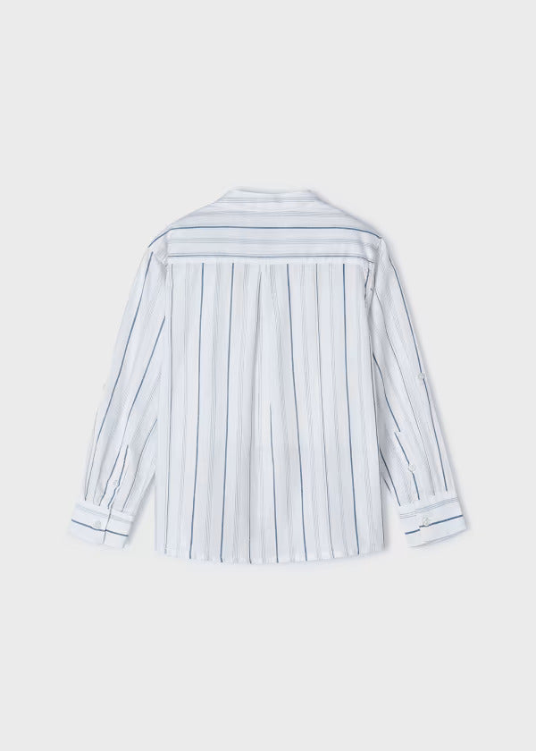Mayoral Boys Long Sleeve Striped Shirt  3121-32  Blanco