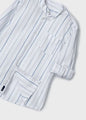 Mayoral Boys Long Sleeve Striped Shirt  3121-32  Blanco