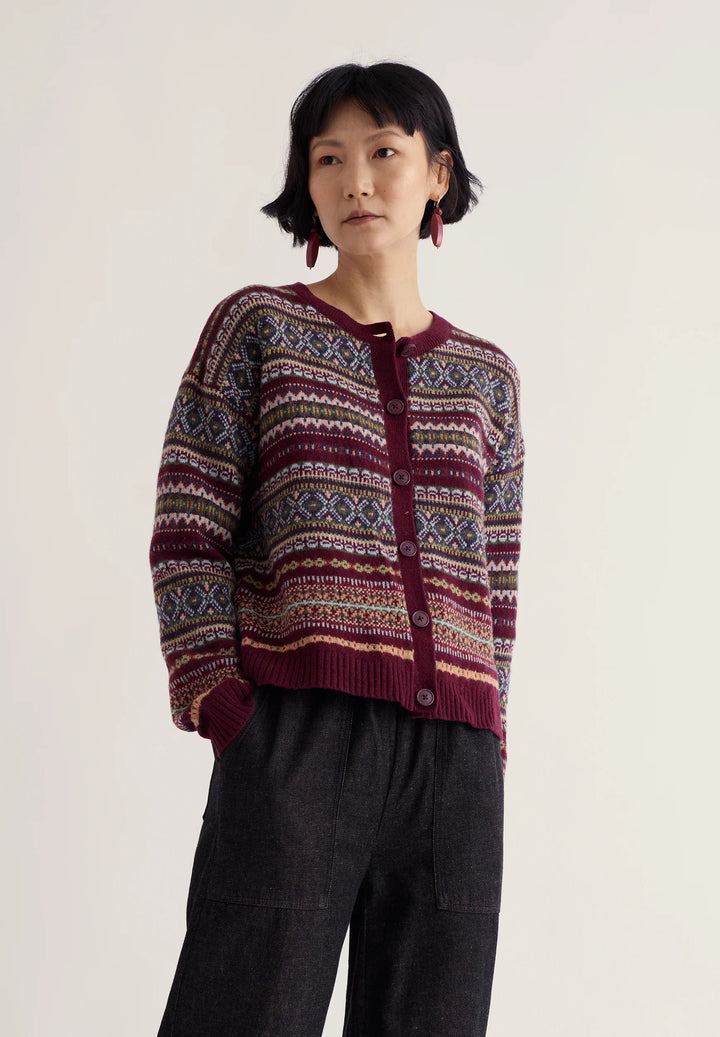 Seasalt Copperhouse Fairisle Cardigan  38996  Larkspur Dark Hellebore
