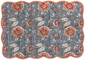 Danica Dahlia Block Print Kantha Placemat HPM2269D