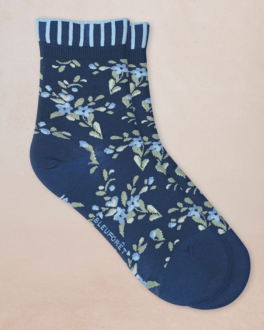 Bleuforet Ankle Socks  6600-LZ4 Amiral with Navy Liberty Print