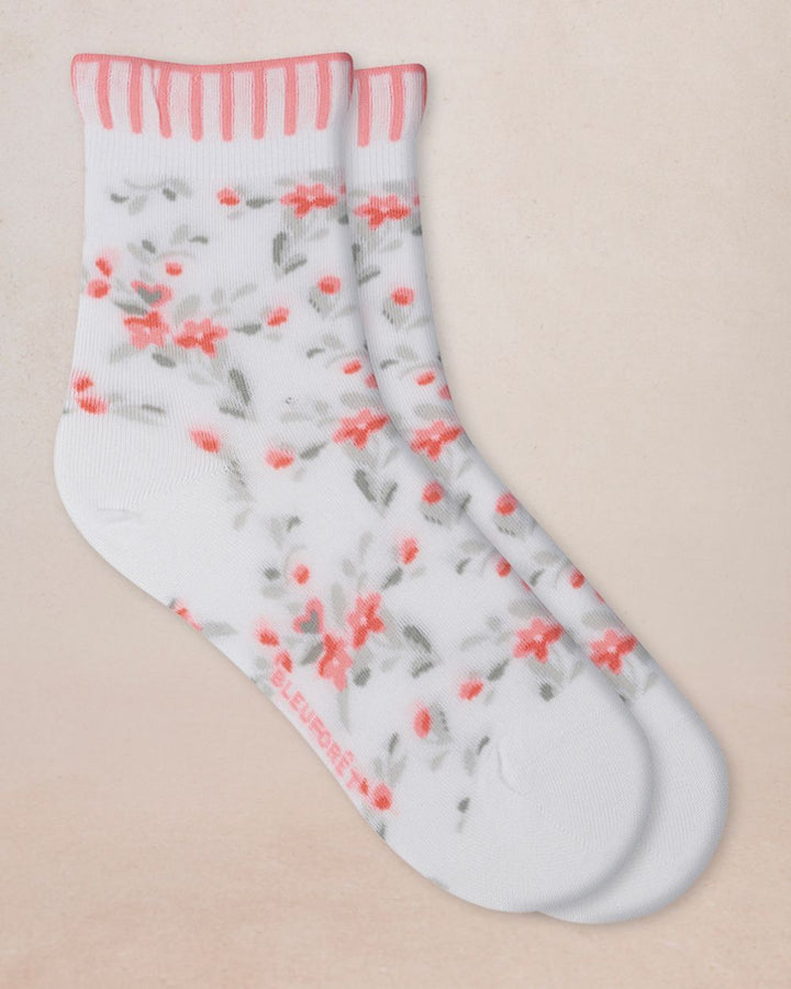 Bleuforet Ankle Socks  6600-DD7  White Liberty Print