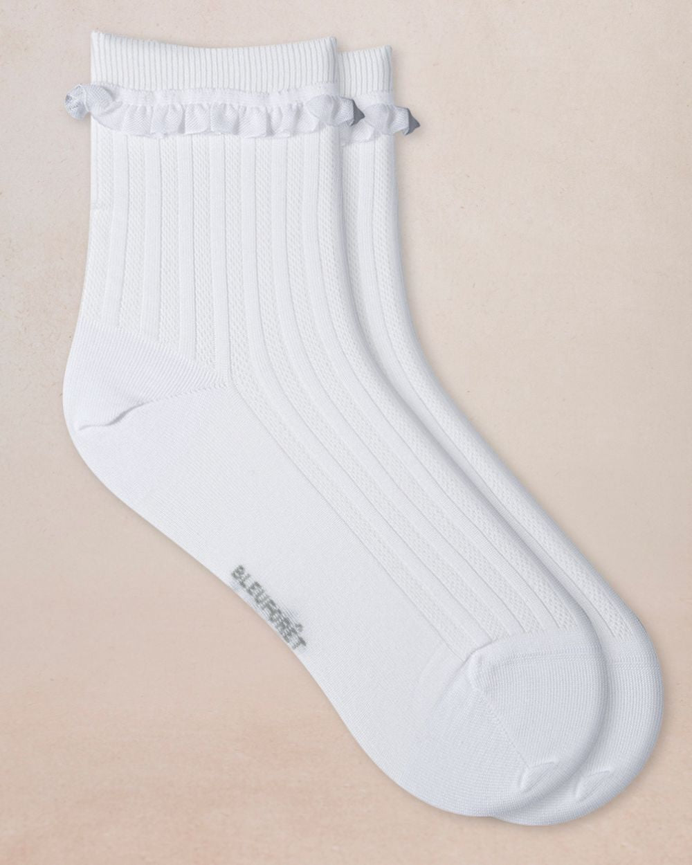 Bleuforet Ribbed Ankle Socks   6597-DD7  White