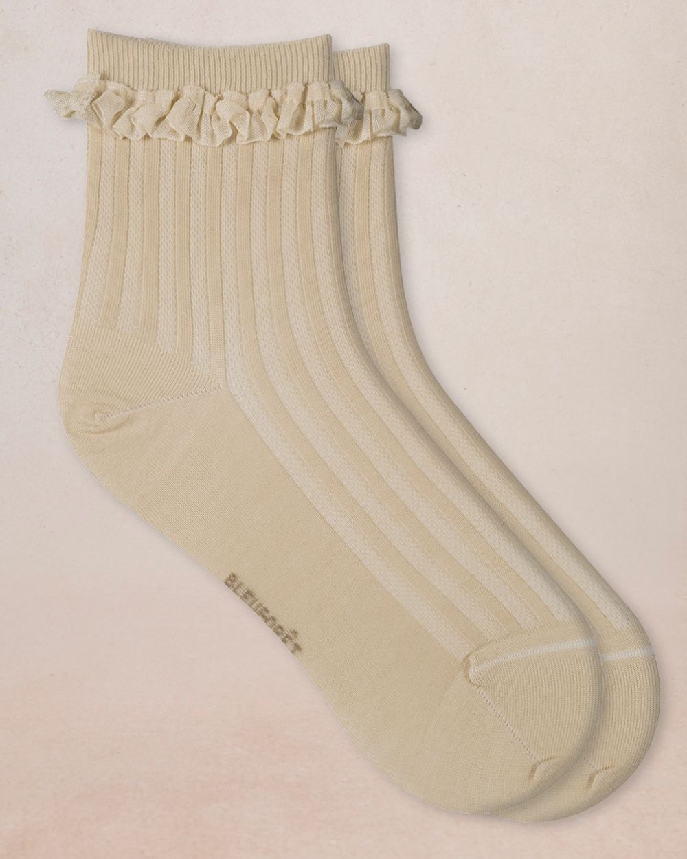 Bleuforet Ribbed Ankle Socks   6597-DP4  Cream