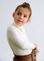 Abel & Lula Girls Swan Neck Long Sleeve Top    5607-59    Crema