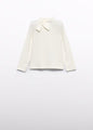 Abel & Lula Girls Swan Neck Long Sleeve Top    5607-59    Crema