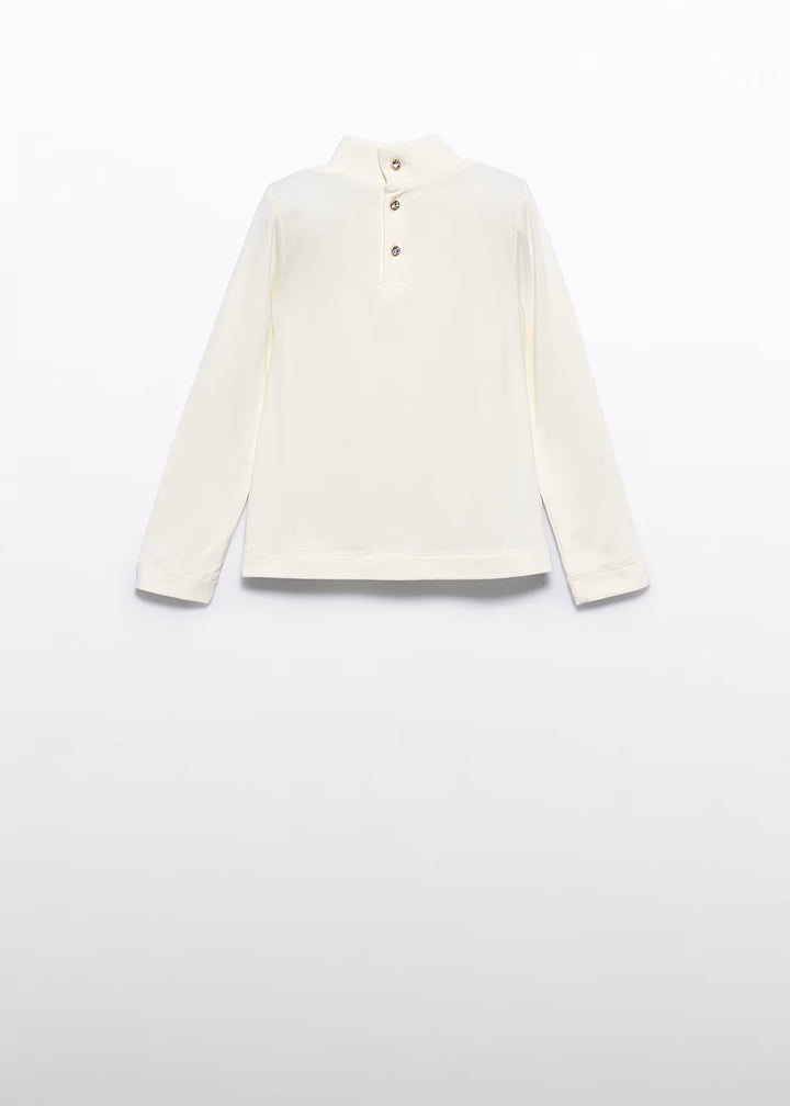 Abel & Lula Girls Swan Neck Long Sleeve Top    5607-59    Crema