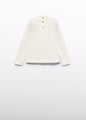Abel & Lula Girls Swan Neck Long Sleeve Top    5607-59    Crema