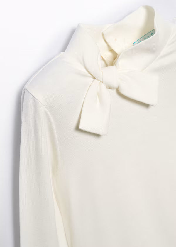 Abel & Lula Girls Swan Neck Long Sleeve Top    5607-59    Crema