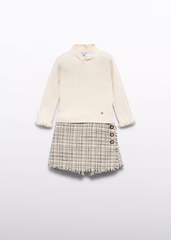 Abel & Lula Baby Girl Tweed Culottes Set   5734-4   Mazapan