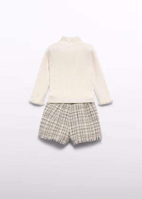 Abel & Lula Baby Girl Tweed Culottes Set   5734-4   Mazapan